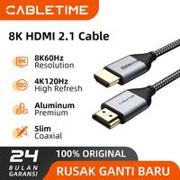 Gambar CABLETIME Kabel HDMI 2.1 8K 60Hz Male to Male UHD HDR eARC Slim High Speed Premium - 1M dari CABLETIME Jakarta Kota Administrasi Jakarta Barat 1 Tokopedia