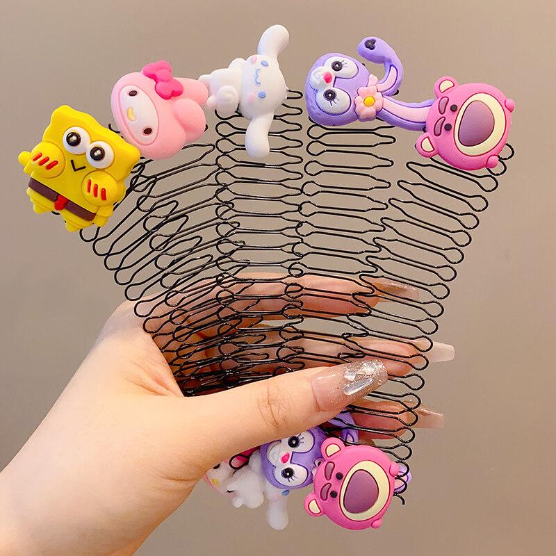 Dây Buộc Tóc Co Giãn Hoạt Hình Đáng Yêu Cho Bé Gái, Kẹp Tóc Gợn Sóng Linh Hoạt, Lược Chèn Cố Định Vô Hình, Phụ Kiện Tóc 5
