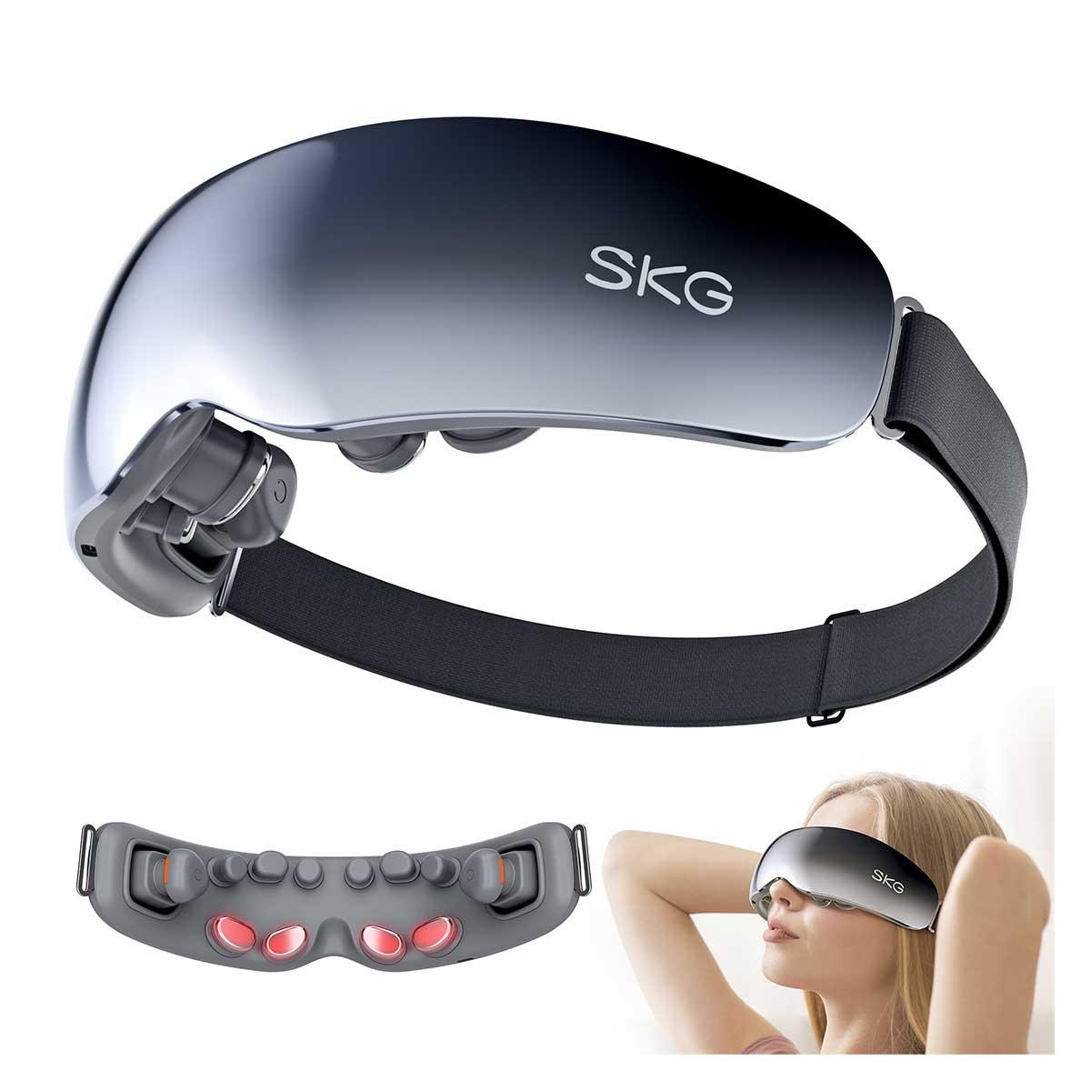 SKG Eye Massager with Heat, Vibration Bluetooth Music Smart Heated Eye  Massager, Adaptive Temple Massage for Eye Relax, Improve Eye Circulation,  Reduce Dry Eyes, Dark Circles E7-EN - TikTok Shop Singapore