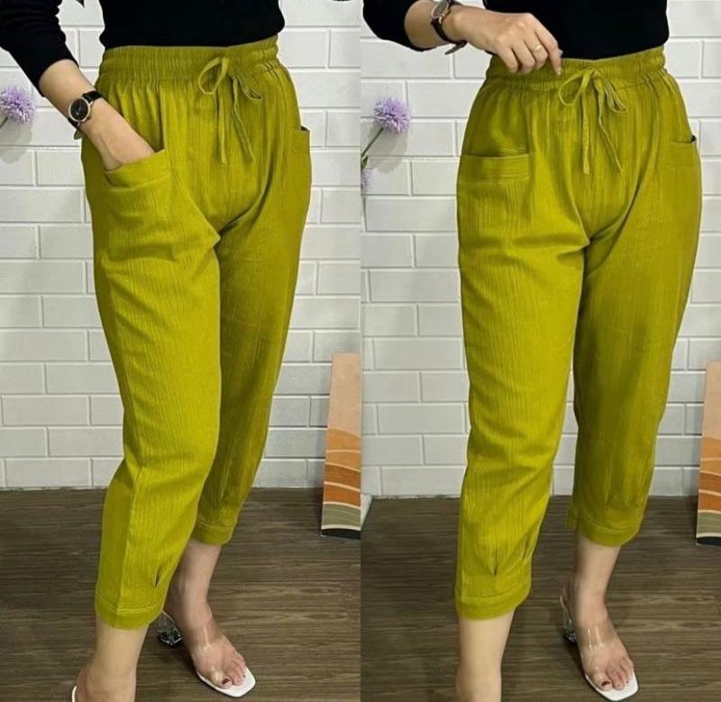GHEA | Haruka Pants Basic - Kain Linen Crinkle Premium - Celana Wanita Panjang 7/9 Pinggang Karet Melar Nyaman 0