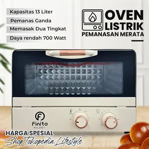[FINITO X SHOPTOKOPEDIA.LIFESTYLE] Oven Finito 13L Pemanggang Kue Elektrik Aestethic /Oven Listrik Low Watt Multifungsi