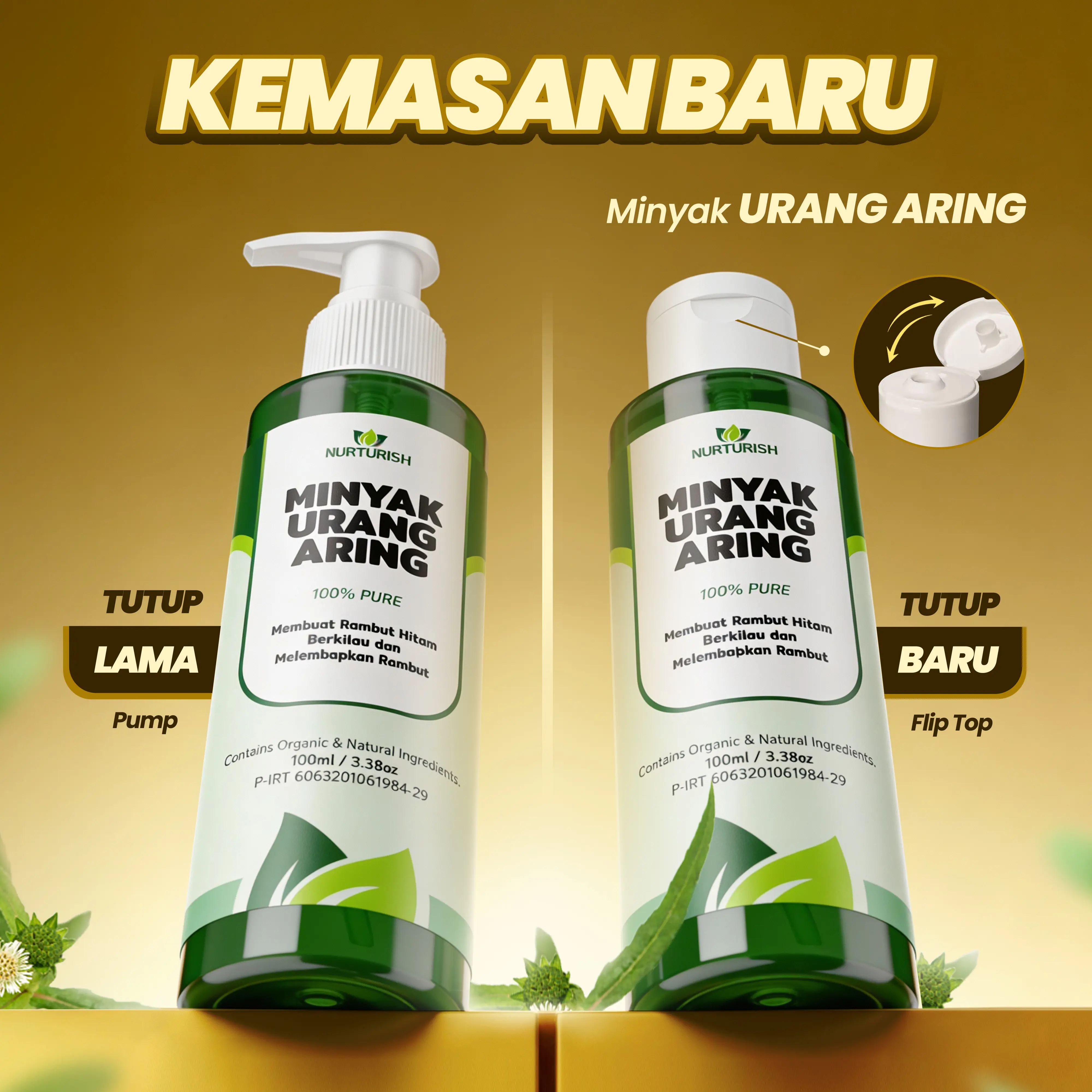 Minyak Rambut Urang Aring Murni Tanpa Campuran 100ml 60ml 30ml Haircare Rontok