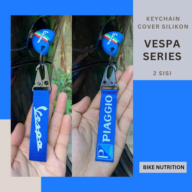 GANTUNGAN KUNCI MOTOR VESPA DAN MOBIL KEYCHAIN MOTOR BAHAN LANYARD NYLON BIKIN KECE DAN STYLISH!! 6