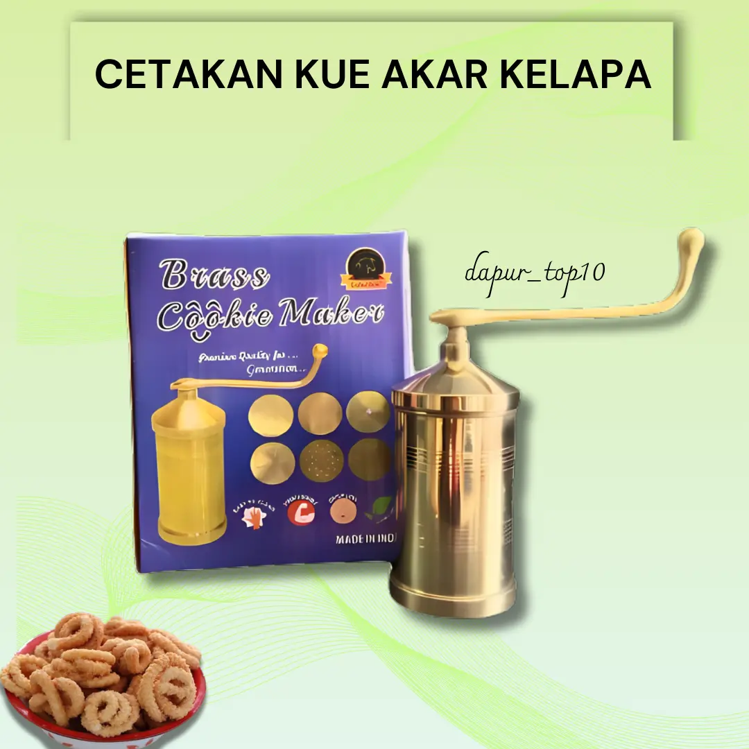 Cetakan Kue Akar Kelapa Kuningan Brass Cookie Maker Golden Horse ORIGINAL Alat Tabung