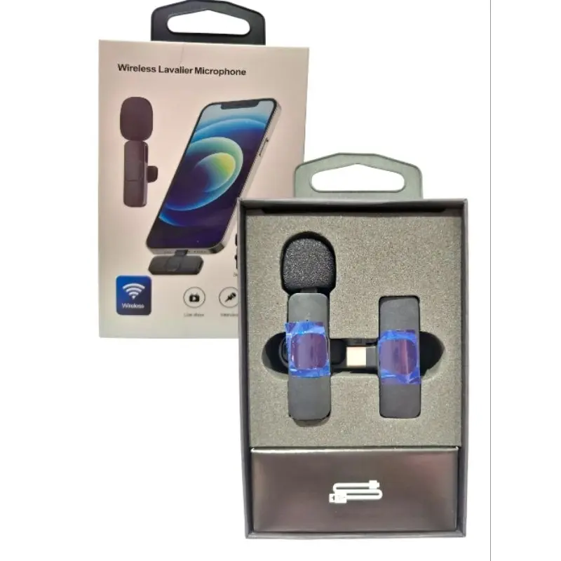 Wireless Mikrofon dengan Clip on Mikrofon CLIP-ON MINI PORTABLE MICROPHONE TYPE C BLACK COLOR 4