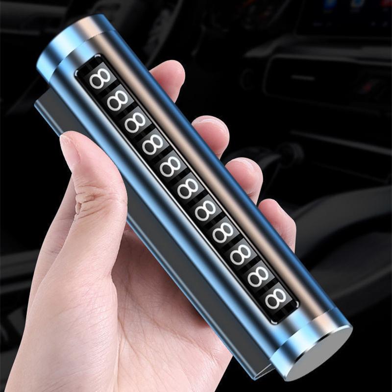 Thẻ đỗ xe tạm thời, vật liệu kim loại, biển số điện thoại xoay, nhãn dán nhôm, dừng đỗ xe, tạo kiểu ô tô, phụ kiện ô tô 0