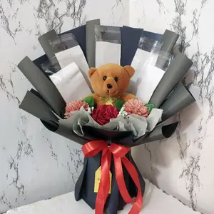 Rina floris buket boneka uang kosongan 5 lembar dengan topper wisuda