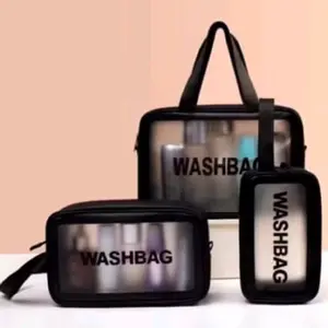 Tas Washbag Transparan dengan Desain Minimalis dan Tali Serbaguna untuk Keperluan Harian