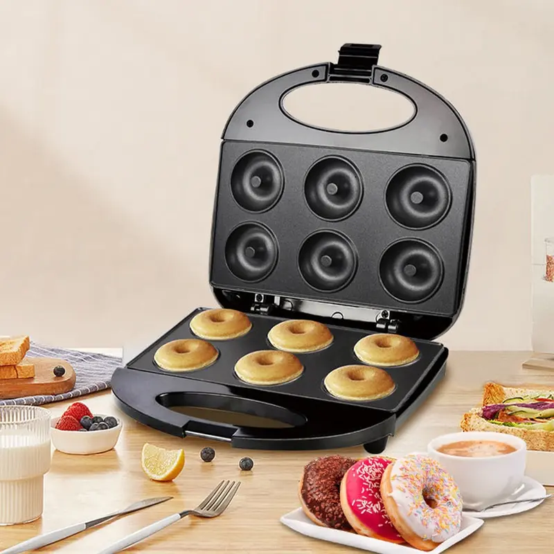 6 Buah Pembuat Donat / Alat Pembuat Donat Elektrik Mesin Cetakan Kue Bulat DIY Alat memanggang Tool 4
