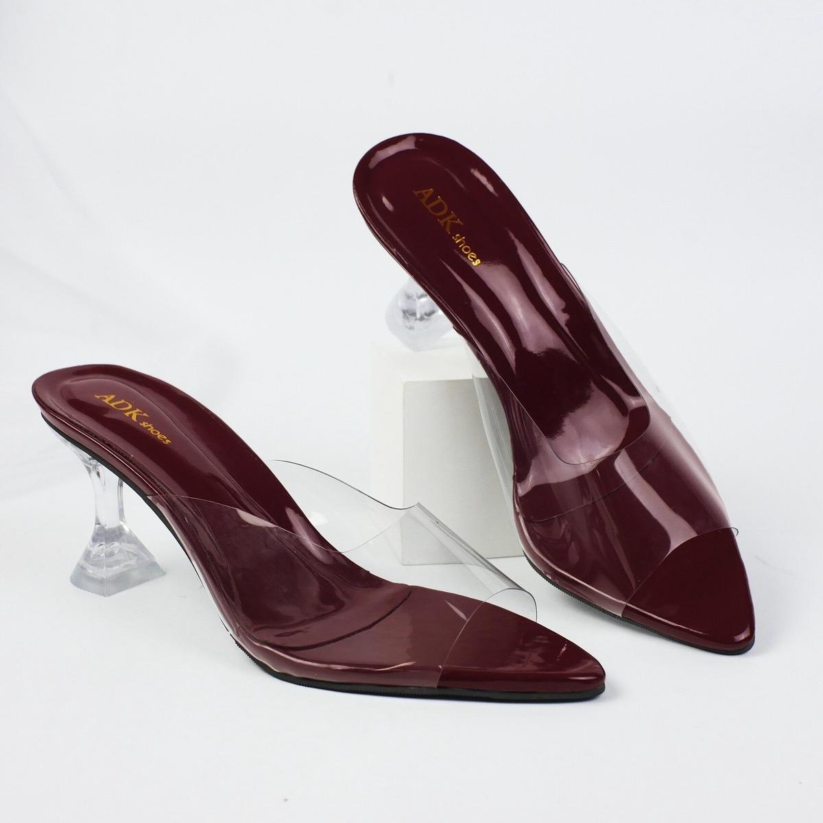 Adeka AZURA Kaca 7 cm Heels Wanita Pesta - Sandal Shoes coquette Bahan Sintetis & Denim Tampilan Stylish Modern Tahan Lama Mudah Dibersihkan