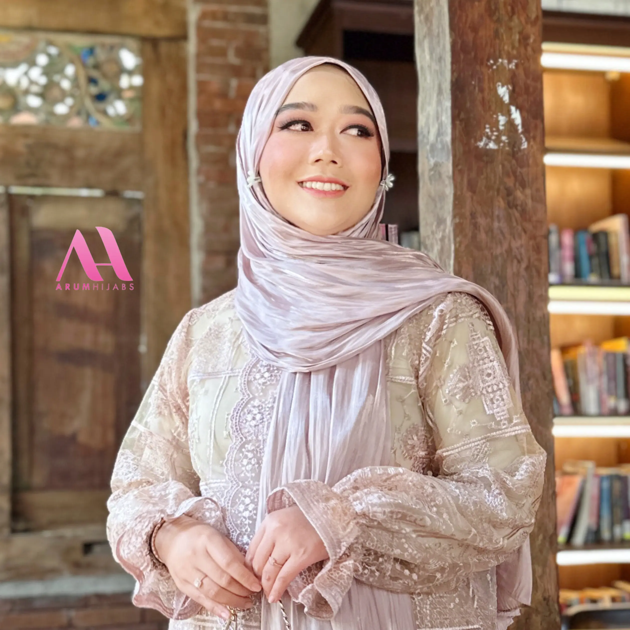 Pashmina Shimmer Hijab Raya Kondangan silk glamour