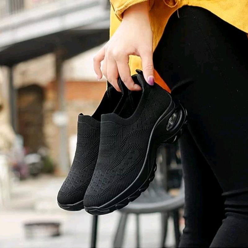 Sepatu Wanita Slip On Import Casual Sol Tabung Hitam Cewek Sport Shoes - Sneaker 5
