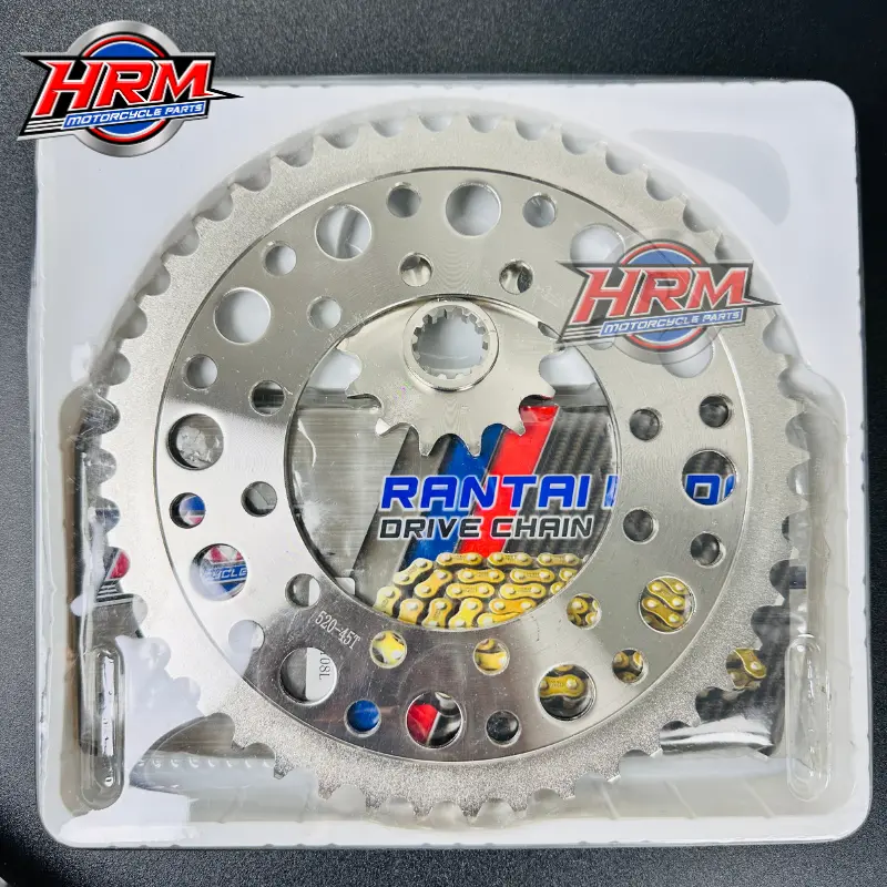 GEAR SET GIR SET RACING NINJA 250 SL MONO NINJA 250 FI 45T SILVER GOLD Motor Motorcycle 4