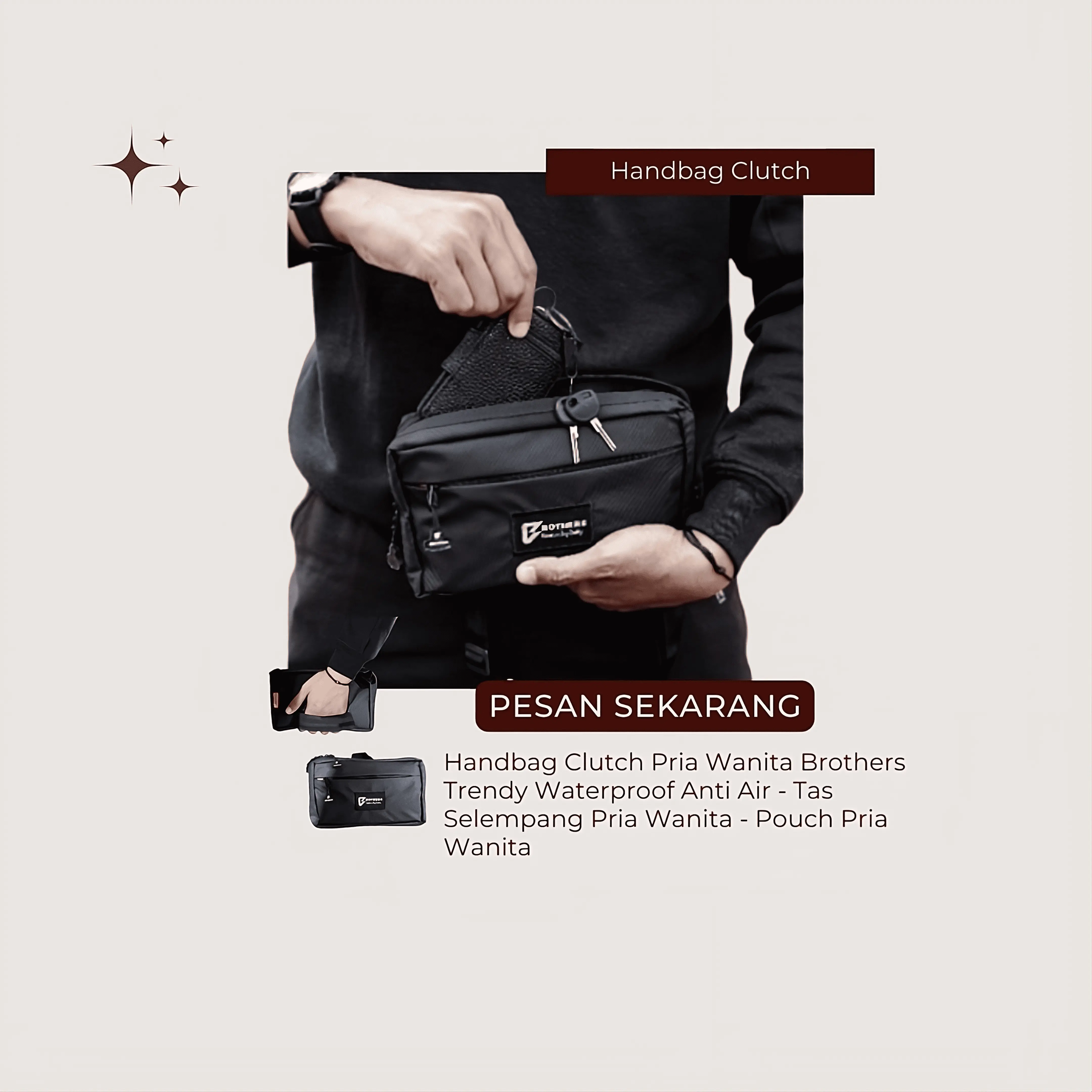 Handbag Clutch Pria Wanita Trendy Waterproof Anti Air