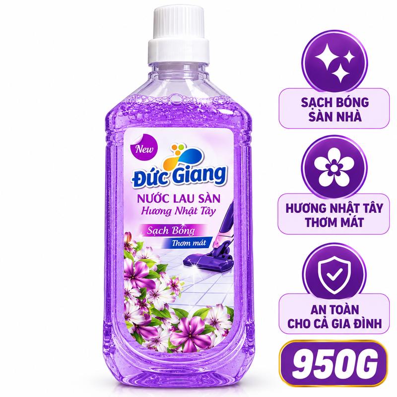 Nước lau sàn Đức Giang hương hoa nhài tây thơm mát – Làm sạch sàn nhà, khử mùi khó chịu