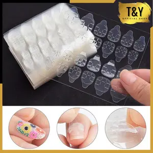 T&Y Set Lem Kuku Palsu Gel Double Tape High Quality Lem Kuku Jelly 24Pcs Set Stiker Kuku Nail Glue Jelly
