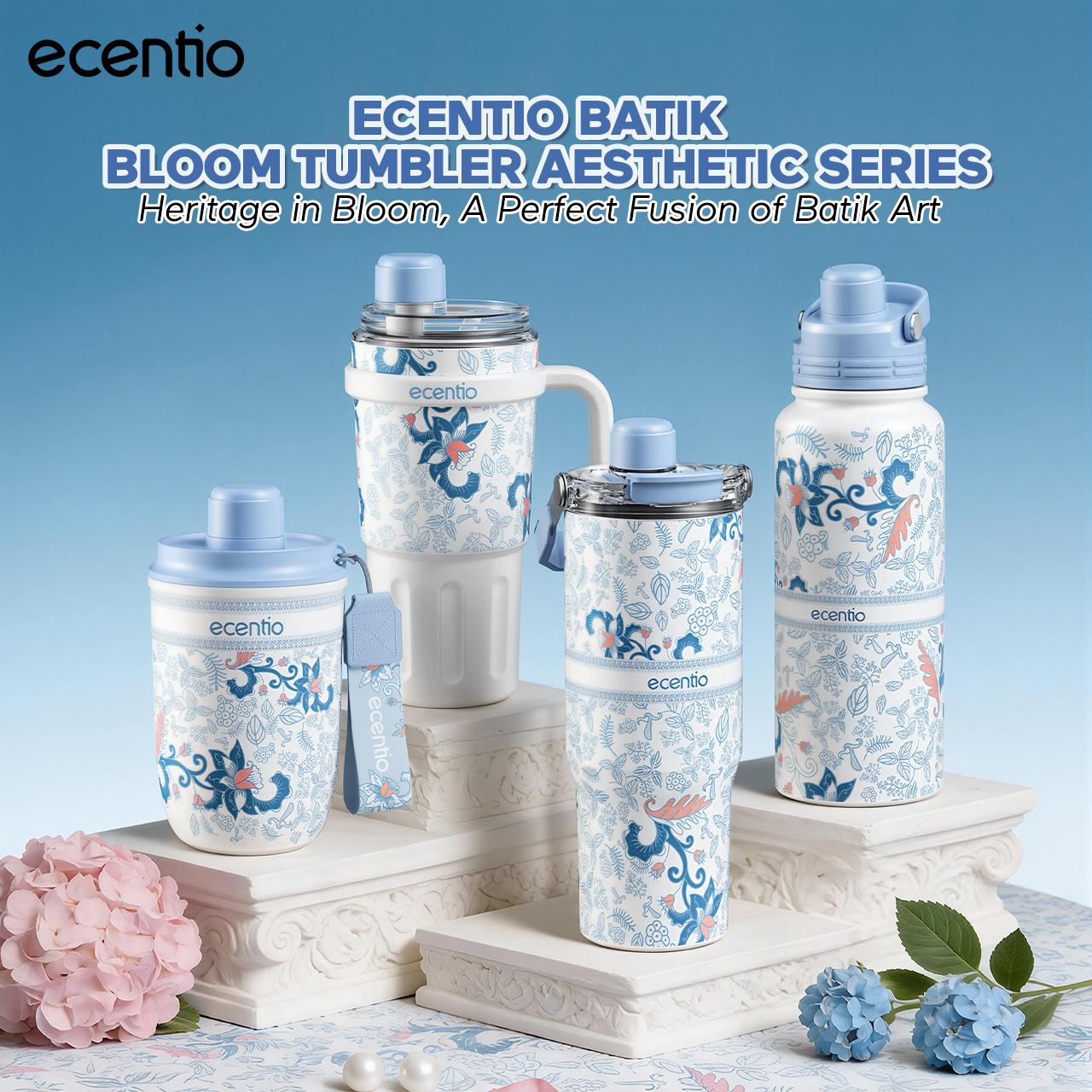 Ecentio Batik Series 2.0 Tumbler Botol Minum Aesthetic Portable 900ML/800ML/580ML Thermos Tahan Panas Dingin 24 Jam Vacuum Flask Vacuum