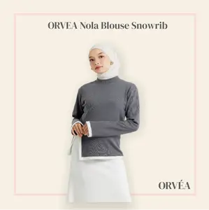ORVEA Nola Blouse Snowrib I Blouse Wanita Lengan Terompet Belah Samping Bahan Snowrib Premium Kerah Oval Elegan All Size 90-110 cm