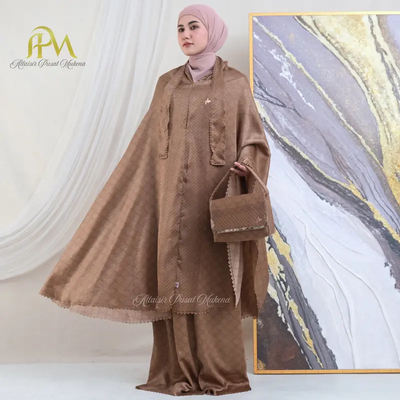 APM - Mukena Dewasa Mewah Santorini Silk 3in1 Lasercut Rayyan Series 5