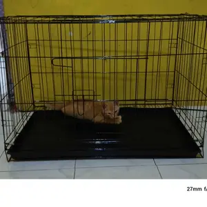 Kandang Lipat BESI Anjing Kucing - Kandang Hewan Peliharaan Anabul Anjing Kucing Kelinci Hamster Bisa Lipat - Plus Tatakan Kandang Besi Lipat Kucing Cat Kitten Anjing - Besi Lipat Tebal