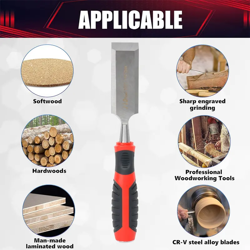 JLD Pahat Kayu Alat Ukir Kayu 6-38MM Wood Chisel Tatah Aneka Ukuran Tools Wood Working 7