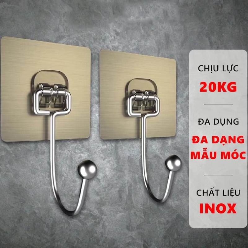 (Combo 50) Móc Dán Tường Inox, Mẫu Mới Dính Siêu Chắc Siêu Chịu Lực Tốt ,Móc Treo Vật Dụng Trong Nhà. 3