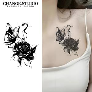 Hình Xăm Tạm Thời, Thiết Kế Hình Xăm Hoa Hồng, Kéo Dài Trong 15 Ngày, Không Thấm Nước, Không Lo Bị Ma Sát, Kèm Miếng Dán Hình Xăm