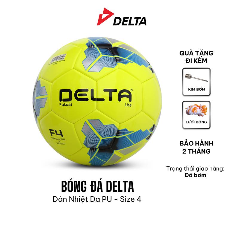  Bóng Đá DELTA FUTSAL Lite Size 4 Da PU Dán Ép Nhiệt Chơi Trên Sân 5 Cỏ Nhân Tạo Trong Nhà 3696-4D 