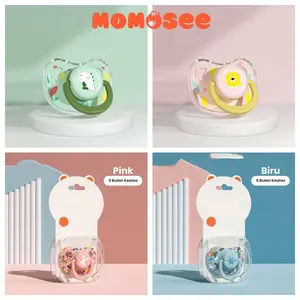 Momosee Baby Pacifier PP/Silikon Empeng Bayi Datar Gepeng Motif Lucu BPA Free BB141 BB142