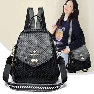 Ransel Wanita Model Terbaru – Fashionable, Versatile, Motif Anyaman, Cocok Travel & Kasual, Trendi dan Universal