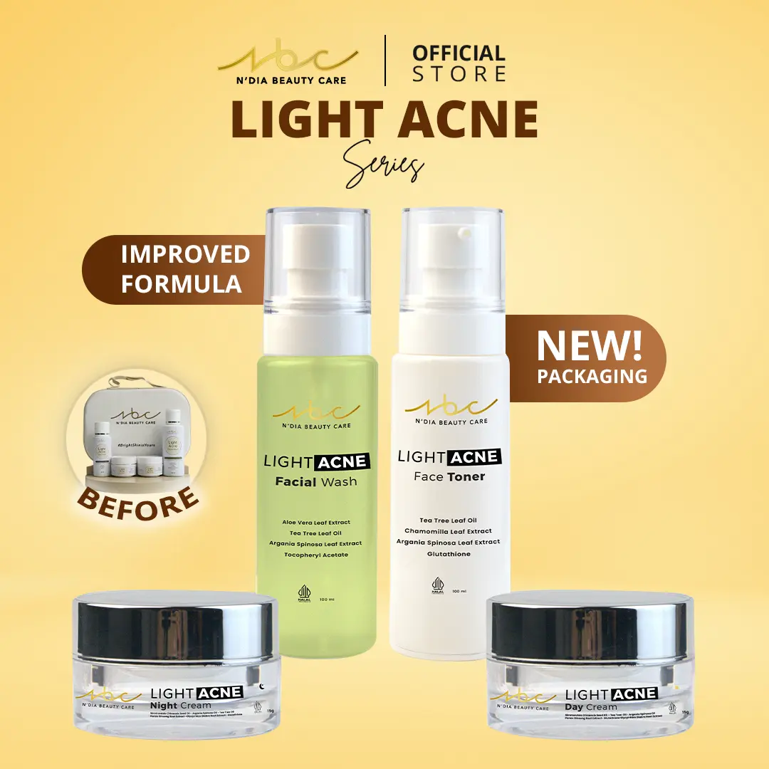 NBC LIGHT ACNE SERIES - ACNE GLOW KIT - skincare untuk jerawat ringan dan noda bekas jerawat