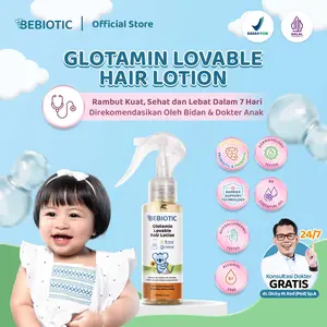 Bebiotic Glotamin Lovable Hair Lotion 100ml - Lotion Rambut Bayi Diformulasikan dengan Rosemary Oil, Candlenut Oil, Chamomile, Keratin & Ceramide Complex