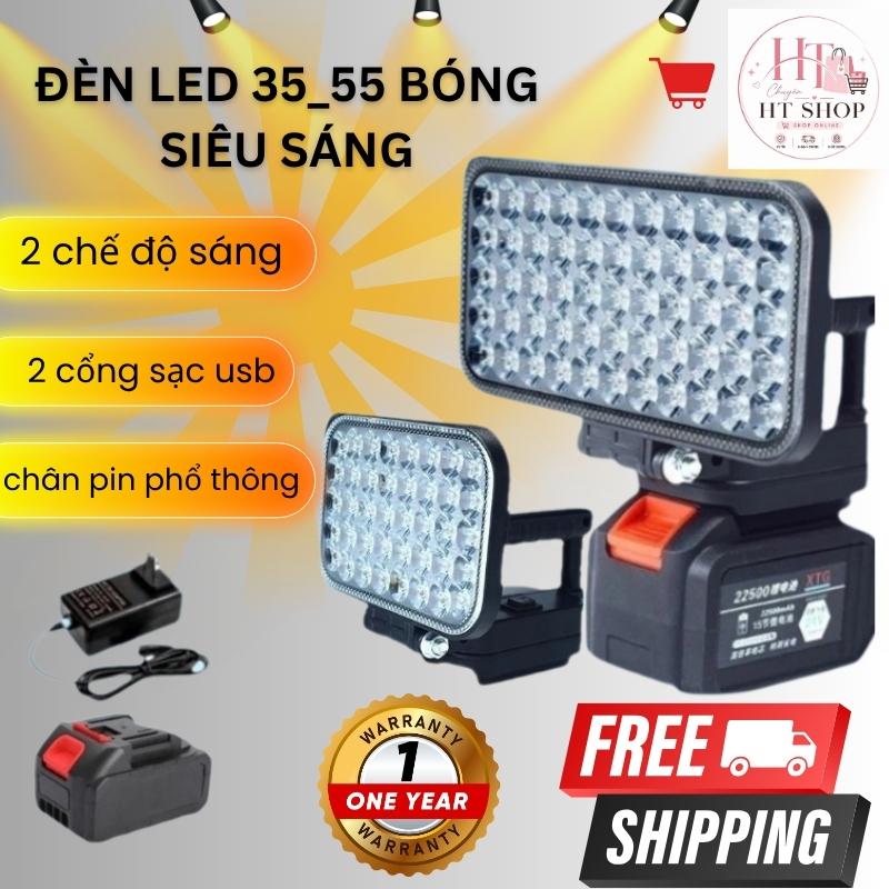 Đèn Led 35_55 Bóng Dùng Chân Pin Phổ Thông, Đèn Led Cầm Tay 2 Chế Độ Có Cổng…