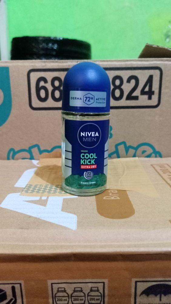 Nivea Men Antiperspirant Deodorant Cool Kick Freezy Green | Cool Blue | Darkwood | Espresso | B&W Original | B&W Fresh 50ml Perlindungan Anti-Perspirant 72 Jam Roll On