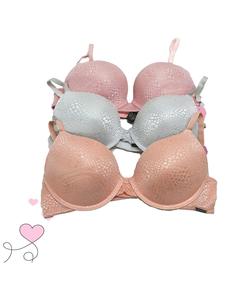 BR6064B Sostén copa B 3 piezas diseño escama - ideal para regalar a mama en su dia o consentirte a ti misma