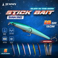 Gambar JEMMY Umpan Stickbait 28g/13cm Sinking Glow In The Drak GID Treble HOOK BKK FREE Extra Single HOOK Lure Pancing Casting Killer Premium MN158 - #1 dari JEMMY Indonesia Kota Administrasi Jakarta Barat 1 Tokopedia