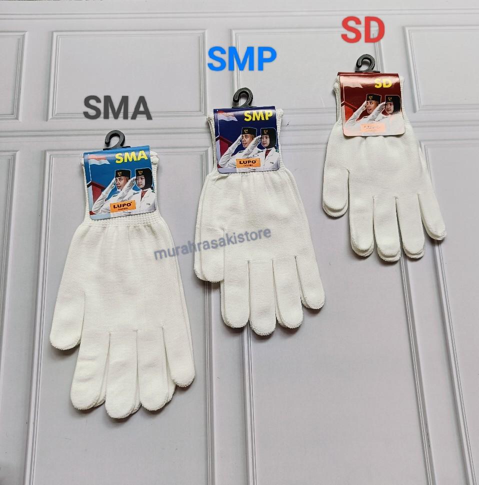 3 pasang sarung tangan paskibra upacara putih polos anak SD SMP SMA