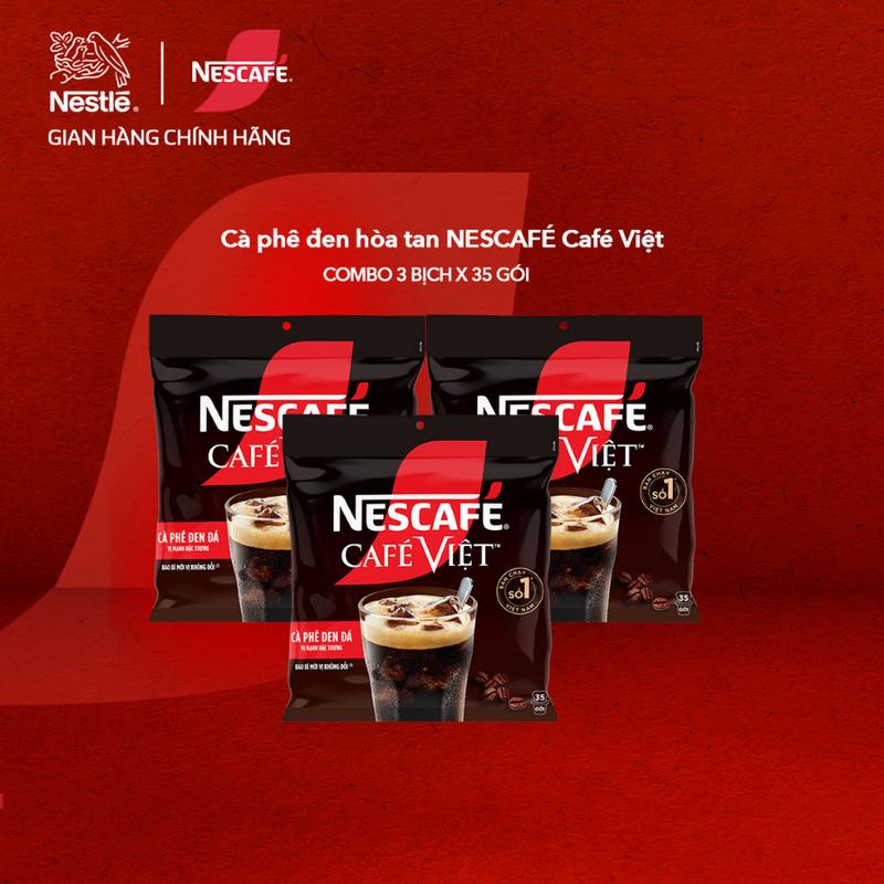 Nestlé VN Combo 3 Bịch Cà phê đen hòa tan NESCAFÉ Café Việt Bịch 35 gói x 16g -LS