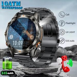2025 New LED Flashlight Outdoor Military Men Smart Watch Women 515 mAh AMOLED Screen 100+ Sports Modes Waterproof Sports Smart Watch for Android IOS Phones