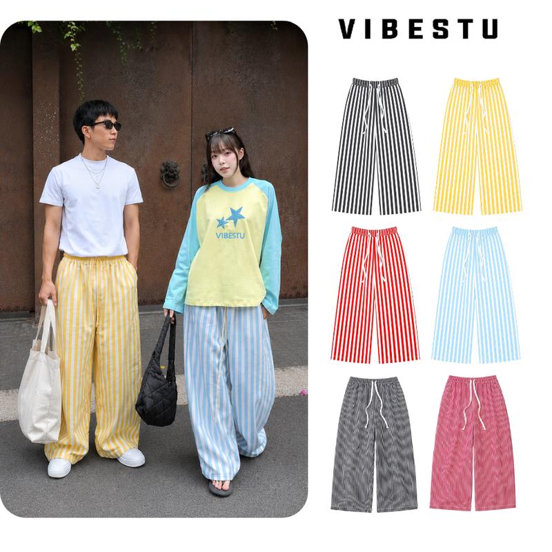 Quần Dài Sọc Ống Rộng Local Brand VIBESTU , Quần Dài Form Unisex Nam Nữ