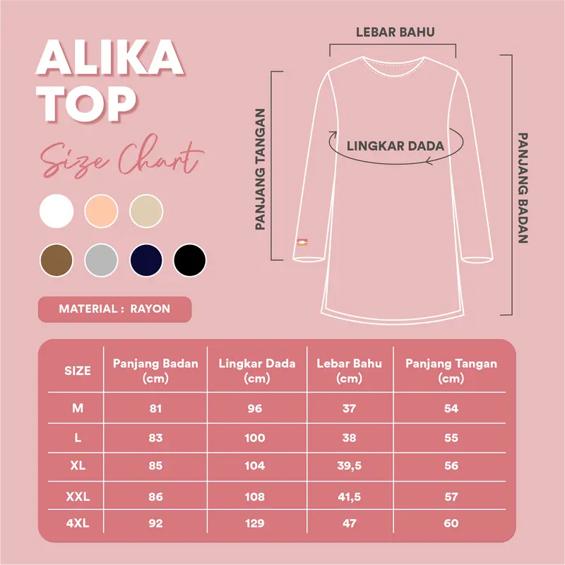 Nusseyba - Alika Top - Atasan Olahraga Wanita Polos - Pakaian Muslim Panjang - Baju Hitam Dewasa Celana 7