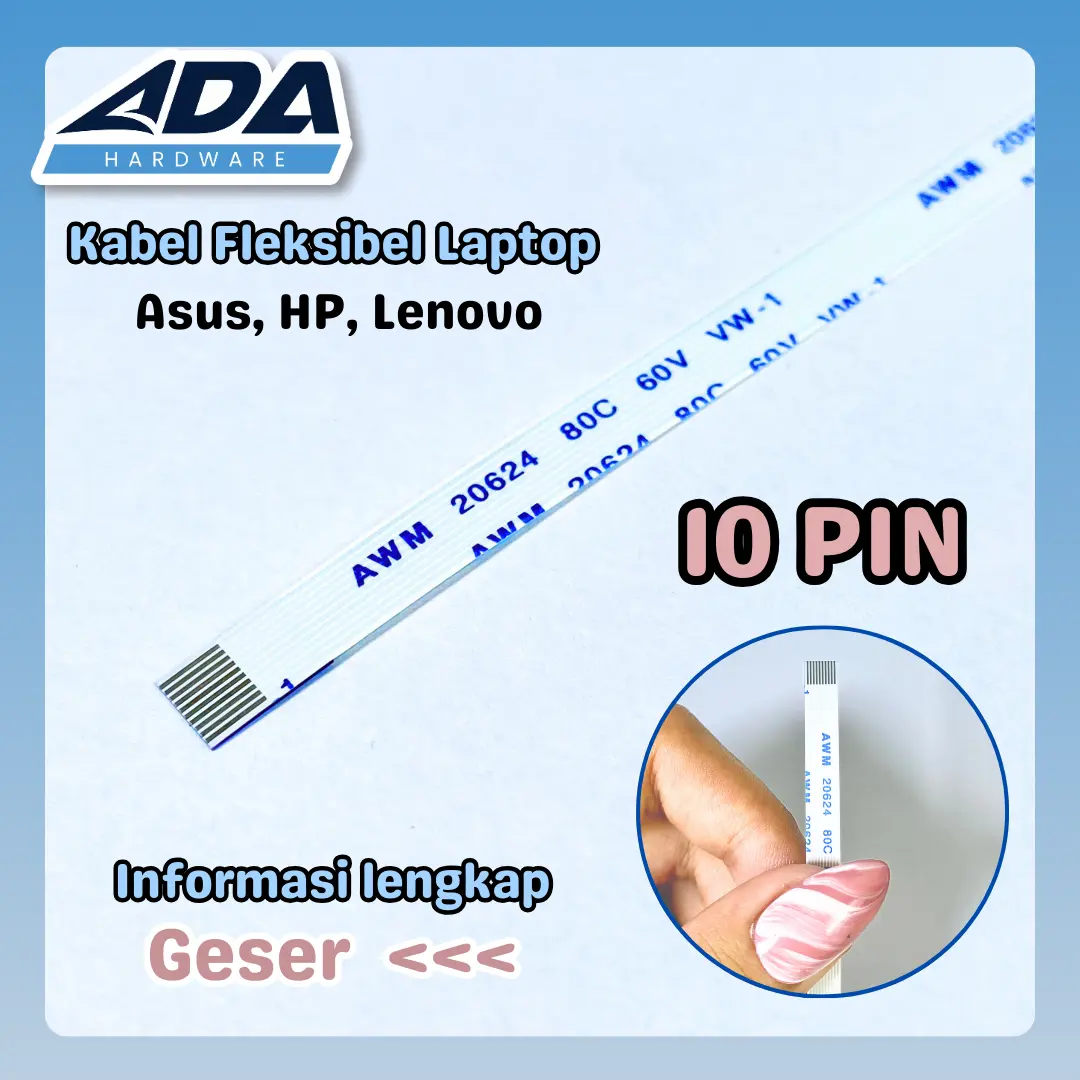 Kabel Flexible 10 Pin Lebar Kabel 5,5 MM Searah Untuk Laptop Asus