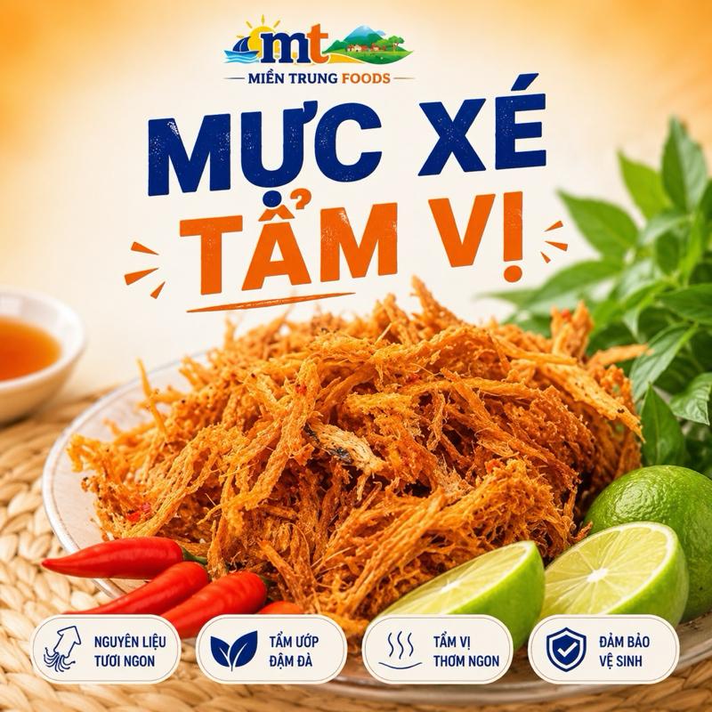 Mực Cán Tẩm Vị Nguyên Liệu Tươi Ngon Tẩm Ướp Đậm Đà Thơm Ngon Đảm Bảo Vệ Sinh…