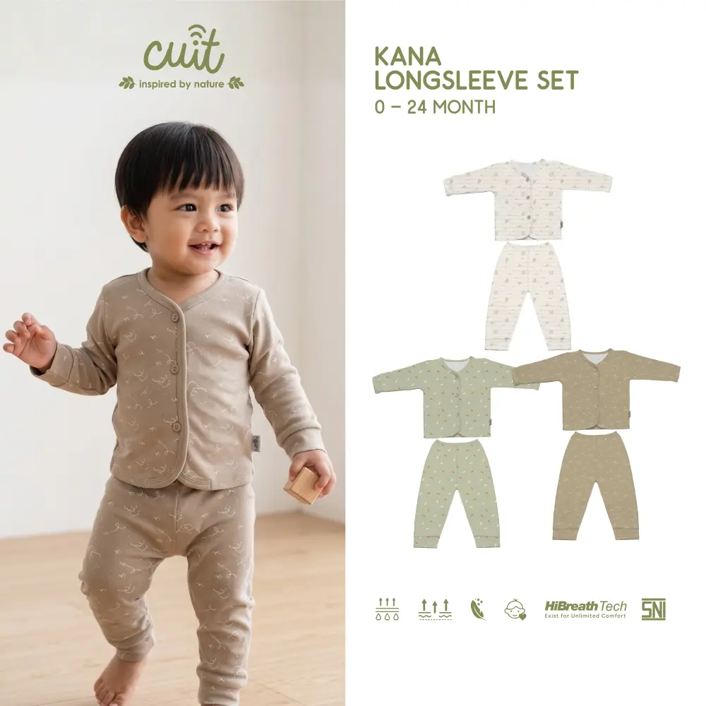 [NEW MOTIF] Cuit Kana Setelan Anak Bayi 0 - 2 Tahun Kaos Tangan Panjang Essentials