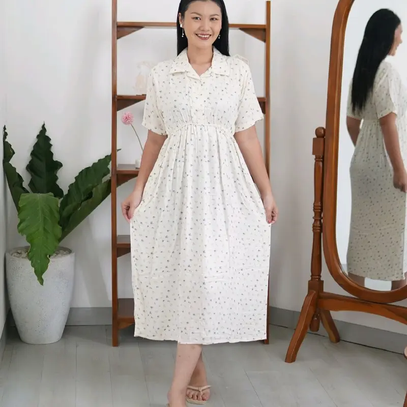 Quila homewear daster collection Nerissa series rayon premium mahira dailywear Motif Twill Cantik Busui Ibu Kancing 3