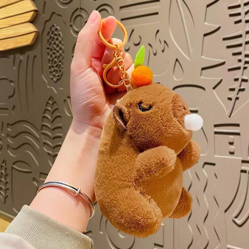 Gantungan Kunci Capybara, Boneka Capybara ekor berputar, Gantungan Tas Bagcharm Capybara Keychain Bagcharm ekor berputar 3