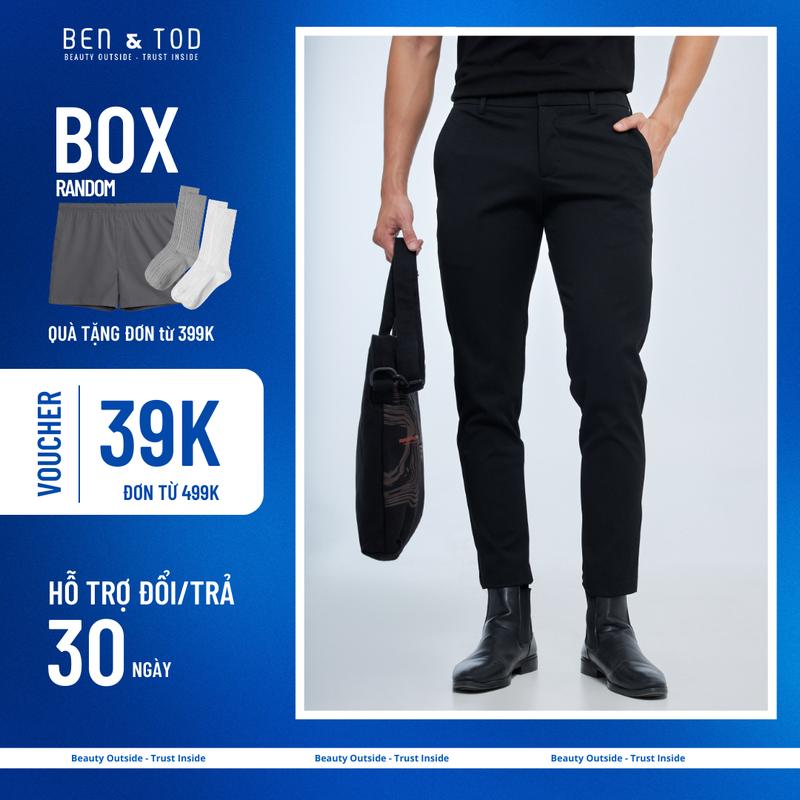 [Flash Deal] Quần tây nam BEN&TOD cotton co giãn thoải mái trẻ trung năng động công sở 075 Menswear Pants Tre Có Túi Đen