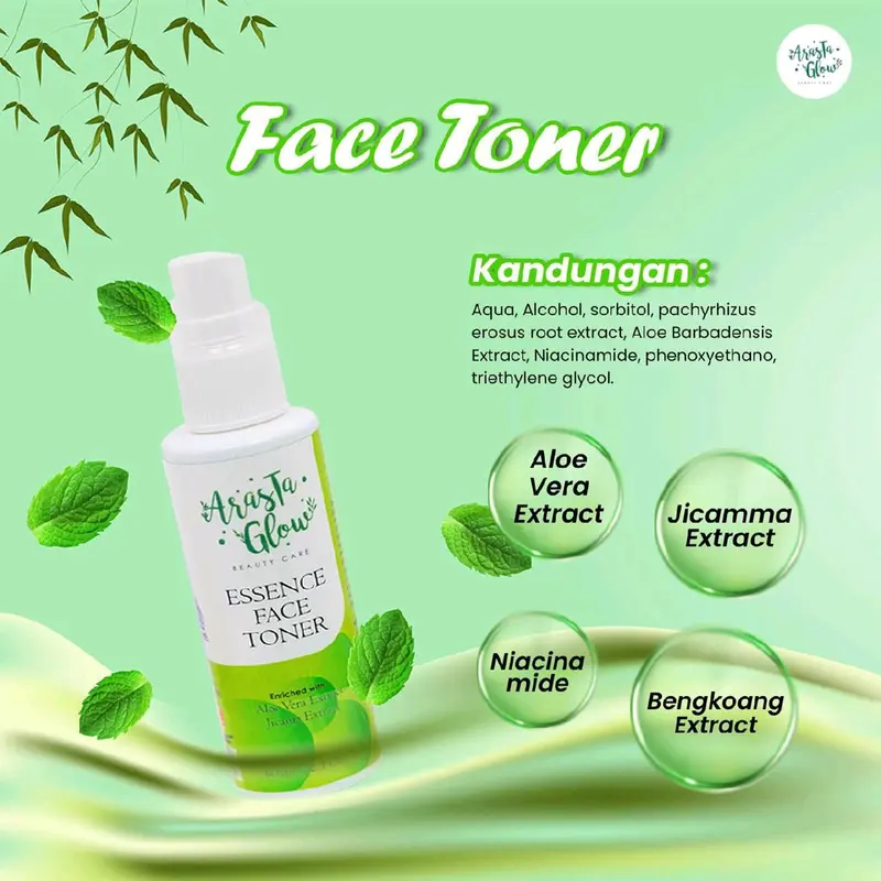Original TONER ARASTA GLOW 60ml (BISA COD) Wajah Penyegar Mencerahkan Mengencangkan 2