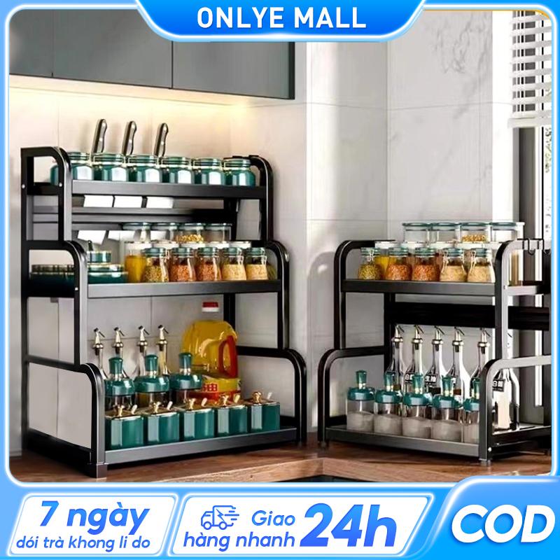 ON- Kệ Đựng Gia Vị 2/3 tầng Kệ Gia Vị INOX 304 Đặt Kệ hũ gia vị để bát đũa dao thớt