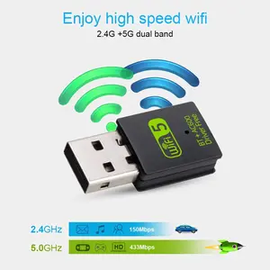 Comfast Mini USB WiFi Bluetooth 2in1 Dongle Dual Band 802.11AC 600Mbps - K605 Alat Laptop Pc Sinyal